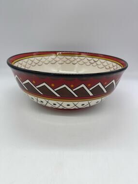 Natalia Italian Style Multicolor Handpainted Serving Bowl by Home Accents